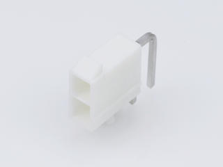 39300020 - Mini-Fit Jr. Header, Dual Row, Right-Angle, with Snap-in Plastic Peg PCB  Lock, 2 Circuits, PA Polyamide Nylon 6/6 94V-0, 2.54µm Matte Tin (Sn) Plating